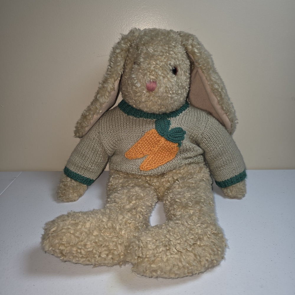 Retired Beanie 1991 18" Ty Classic CURLY HAIR RABBIT BUNNY Sweater Animal‎ Plush